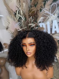 Afro Kinky Curly Natural Wig 8x6 Lace closure 14A quality Human Hair Wigs